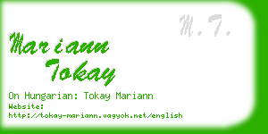 mariann tokay business card